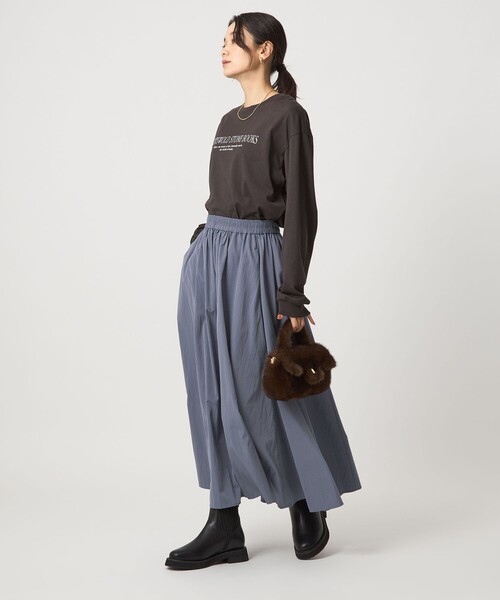 green label relaxing（グリーンレーベルリラクシング）の「ボリューム ギャザー スカート（スカート・レディース・コバルトブルー/ベージュ/ブラック・FREE）」の20枚目の写真