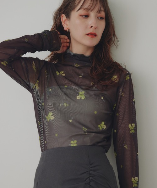 フラワーチュールシアートップス（Tシャツ/カットソー）｜ECREL