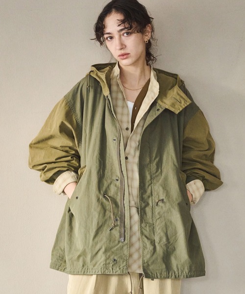 kha:ki（カーキ）の「「KHA:KI / カーキ」NEW TYPE-51 PARKA（ミリタリージャケット・レディース・オフホワイト/ブラック/マルチ/オリーブ・1）」の4枚目の写真