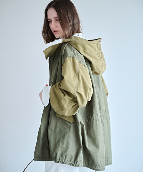 kha:ki（カーキ）の「「KHA:KI / カーキ」NEW TYPE-51 PARKA（ミリタリージャケット・レディース・オフホワイト/ブラック/マルチ/オリーブ・1）」の8枚目の写真