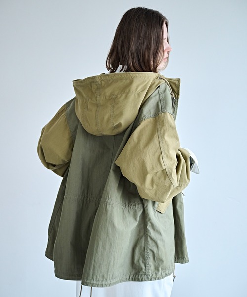 kha:ki（カーキ）の「「KHA:KI / カーキ」NEW TYPE-51 PARKA（ミリタリージャケット・レディース・オフホワイト/ブラック/マルチ/オリーブ・1）」の10枚目の写真