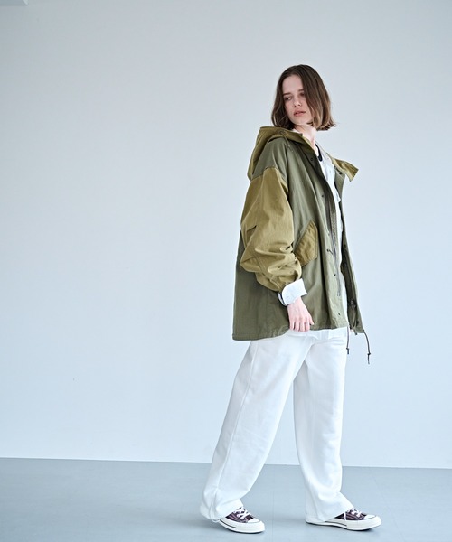 kha:ki（カーキ）の「「KHA:KI / カーキ」NEW TYPE-51 PARKA（ミリタリージャケット・レディース・オフホワイト/ブラック/マルチ/オリーブ・1）」の11枚目の写真