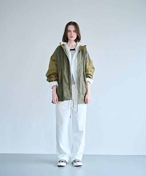 kha:ki（カーキ）の「「KHA:KI / カーキ」NEW TYPE-51 PARKA（ミリタリージャケット・レディース・オフホワイト/ブラック/マルチ/オリーブ・1）」の14枚目の写真