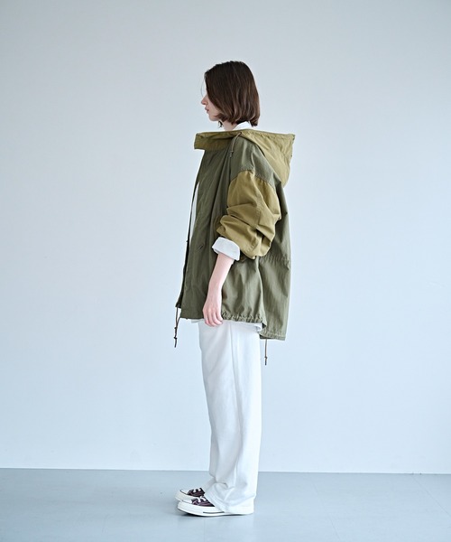 kha:ki（カーキ）の「「KHA:KI / カーキ」NEW TYPE-51 PARKA（ミリタリージャケット・レディース・オフホワイト/ブラック/マルチ/オリーブ・1）」の15枚目の写真