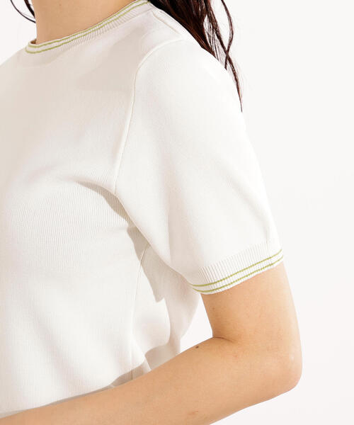 N.（N. Natural Beauty Basic）（エヌエヌナチュラルビューティーベーシック）の「ラインコンパクトニット（ニット/セーター・レディース・オレンジ/オフホワイト/ネイビー・MEDIUM）」の22枚目の写真