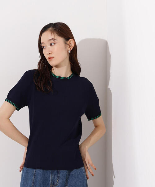 N.（N. Natural Beauty Basic）（エヌエヌナチュラルビューティーベーシック）の「ラインコンパクトニット（ニット/セーター・レディース・オレンジ/オフホワイト/ネイビー・MEDIUM）」の18枚目の写真