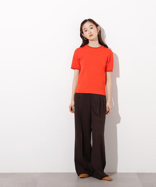 N.（N. Natural Beauty Basic）（エヌエヌナチュラルビューティーベーシック）の「ラインコンパクトニット（ニット/セーター・レディース・オレンジ/オフホワイト/ネイビー・MEDIUM）」の7枚目の写真