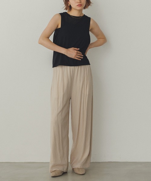 i+mu  新品　パンツ セール】シアー ストレートパンツ（その他パンツ）｜hunch