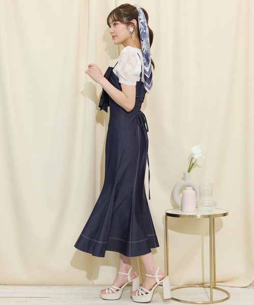 WILLSELECTION(ウィルセレクション)の「ドレープリボンマーメイドジャンスカ(ワンピース・レディース・ブラック/オフホワイト/ネイビー・FREE)」の15枚目の写真