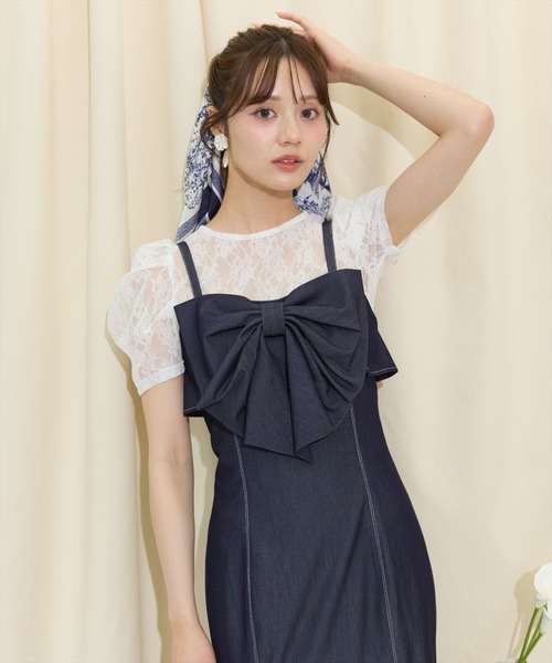 WILLSELECTION(ウィルセレクション)の「ドレープリボンマーメイドジャンスカ(ワンピース・レディース・ブラック/オフホワイト/ネイビー・FREE)」の12枚目の写真