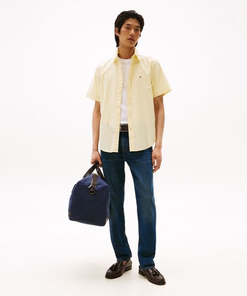 TOMMY HILFIGER（トミーヒルフィガー）の「オックスフォードソリッドショートスリーブシャツ（シャツ/ブラウス・メンズ・イエロー・LARGE/SMALL/MEDIUM）」の4枚目の写真