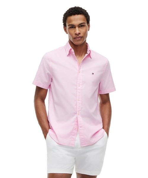 TOMMY HILFIGER（トミーヒルフィガー）の「オックスフォードソリッドショートスリーブシャツ（シャツ/ブラウス・メンズ・イエロー/ホワイト/マルチ/レッド/ピンク・LARGE/SMALL/MEDIUM/X-LARGE）」の3枚目の写真