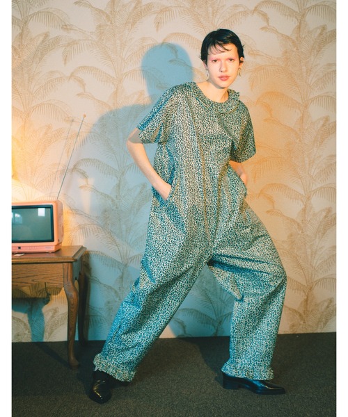 Little sunny bite(リトルサニーバイト)の「『little sunny bite』leopard all in one(つなぎ/オールインワン・レディース・ベージュ/ブラウン/ブルー・MEDIUM/SMALL)」の15枚目の写真