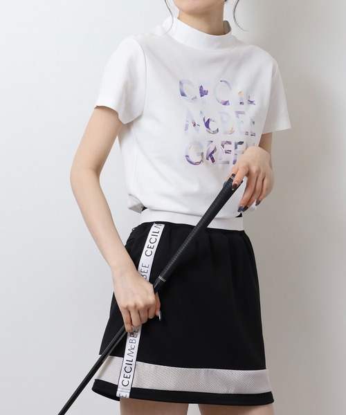 CECIL McBEE(セシルマクビー)の「FLOWER LOGO MOCK NECK(Tシャツ/カットソー・レディース・ベージュ/ホワイト・2(M)/1(S))」の2枚目の写真