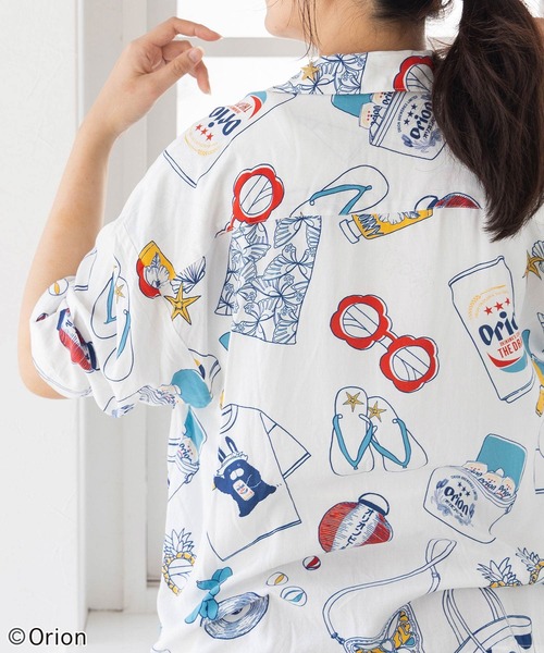 ブラウス シャツ 152728：orion×ScoLar リゾート柄シャツ レディース 152728：orion×ScoLar リゾート柄シャツ（シャツ/ブラウス