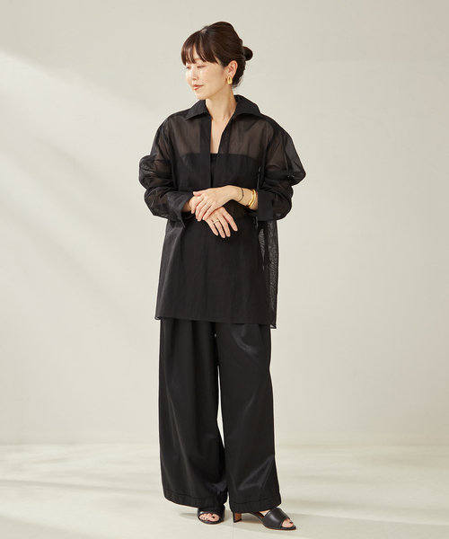 plage（プラージュ）の「R’IAM キュプラ ワイドパンツ（その他パンツ・レディース・ベージュ/ブラック・38/36/34）」の19枚目の写真