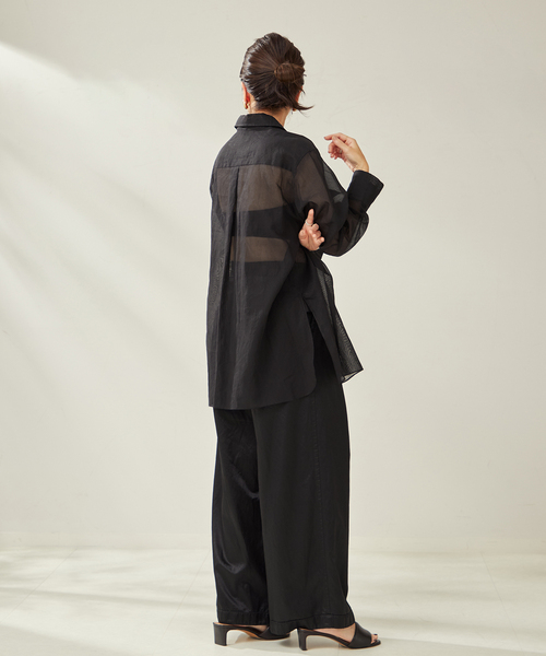 plage（プラージュ）の「R’IAM キュプラ ワイドパンツ（その他パンツ・レディース・ベージュ/ブラック・38/36/34）」の21枚目の写真