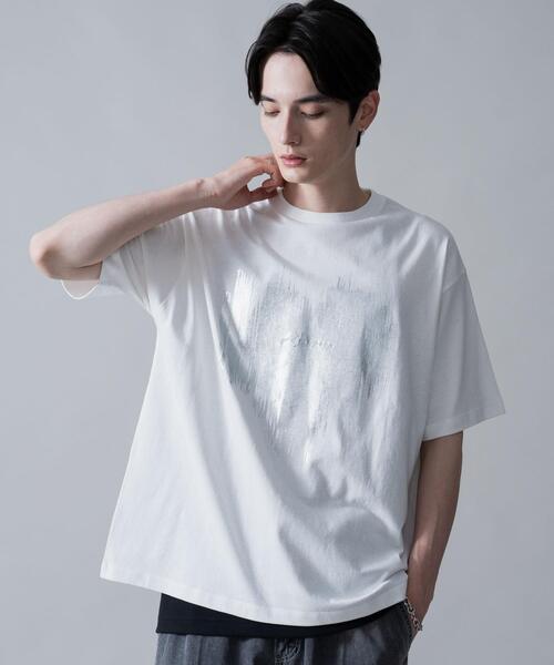 BROWNY（ブラウニー）の「BROWNY/シルバープリントT（Tシャツ/カットソー・メンズ・ホワイト/ブラック・LARGE/MEDIUM）」の2枚目の写真