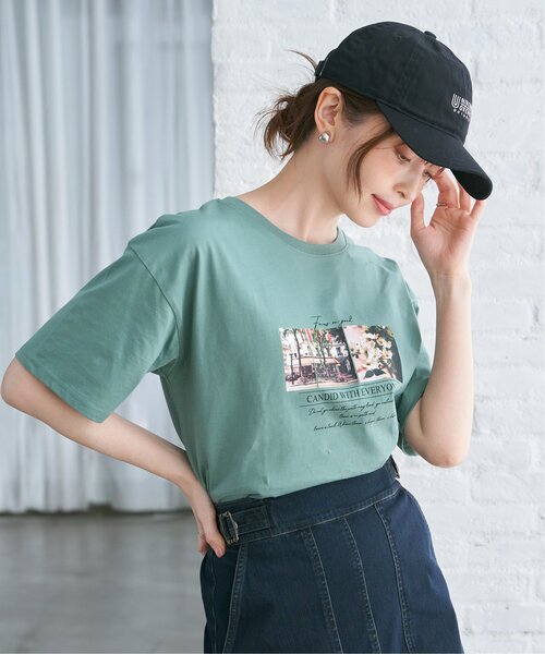ikka(イッカ)の「ロゴフォトプリントT(Tシャツ/カットソー・レディース・ホワイト/ピンク/チャコール/ミント/その他1/オフホワイト・M/L/S)」の16枚目の写真