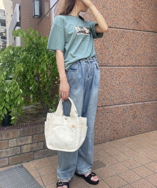ikka(イッカ)の「ロゴフォトプリントT(Tシャツ/カットソー・レディース・ホワイト/ピンク/チャコール/ミント/その他1/オフホワイト・M/L/S)」の11枚目の写真