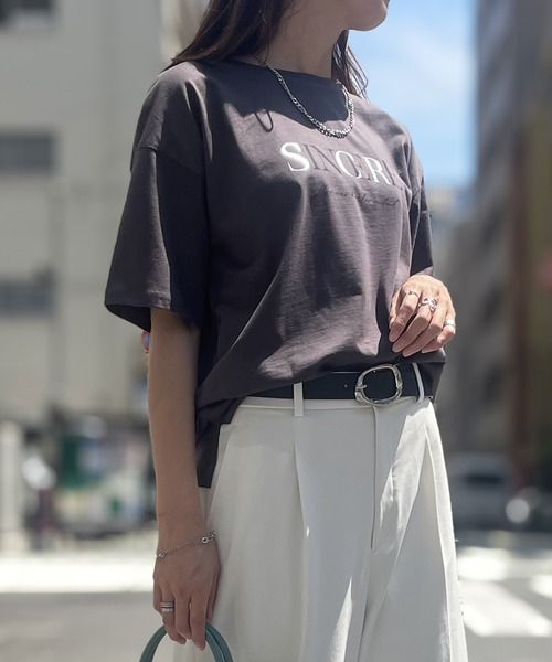 ikka(イッカ)の「ロゴフォトプリントT(Tシャツ/カットソー・レディース・ホワイト/ピンク/チャコール/ミント/その他1/オフホワイト・M/L/S)」の10枚目の写真
