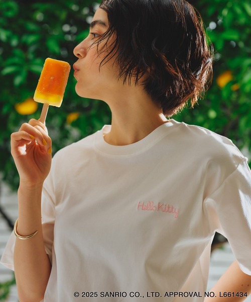 ROPE' PICNIC(ロペピクニック)の「【ROPE' PICNIC×ハローキティ コラボ】日焼けハローキティ アソートTシャツ(Tシャツ/カットソー・レディース・ホワイト/ホワイト系その他/ピンク/ブラック・FREE)」の10枚目の写真