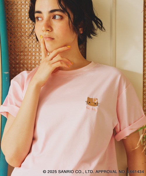 ROPE' PICNIC(ロペピクニック)の「【ROPE' PICNIC×ハローキティ コラボ】日焼けハローキティ アソートTシャツ(Tシャツ/カットソー・レディース・ホワイト/ホワイト系その他/ピンク/ブラック・FREE)」の7枚目の写真