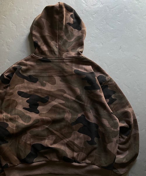 MandO（Auntie Rosa）（エムオー）の「ウッドランドカモダブルフェイスジップパーカー（パーカー・メンズ・ブラウン/ベージュ・LARGE/MEDIUM）」の19枚目の写真