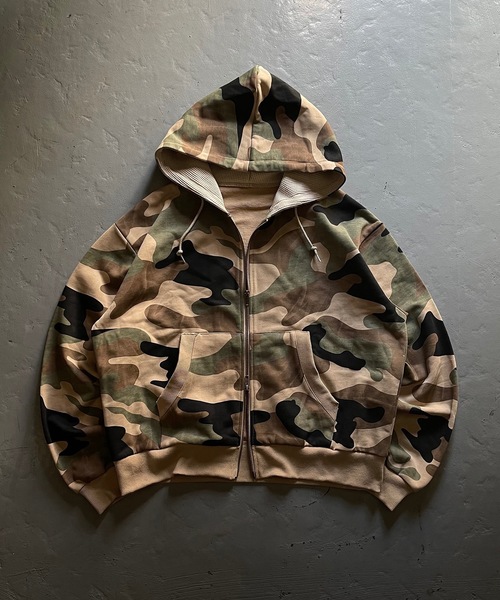 00s ジップフーディー　ウッドランドカモ　迷彩 ウッドランドカモ スウェットジップフーディ| ヴィンテージ