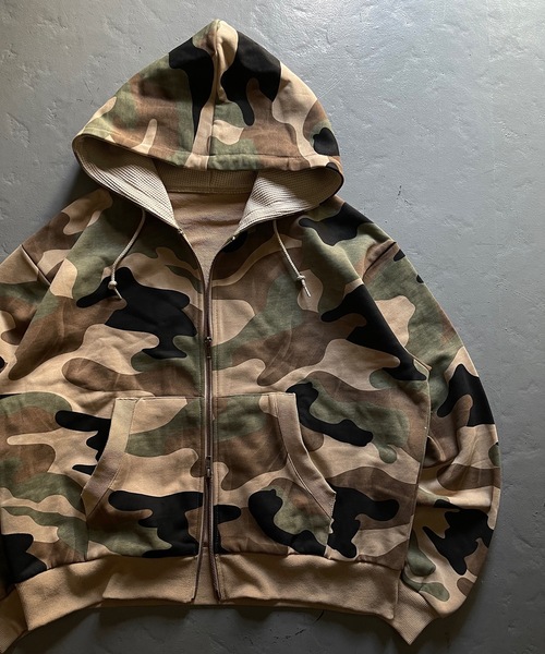 セール】ウッドランドカモダブルフェイスジップパーカー（パーカー