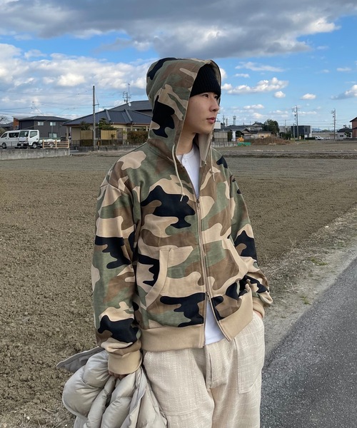 セール】ウッドランドカモダブルフェイスジップパーカー（パーカー