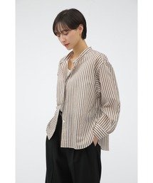 【MARGARETHOWELL】マーガレットハウエル ノーカラー　チュニック MARGARET HOWELL（マーガレットハウエル） SHIRTING LINEN NO