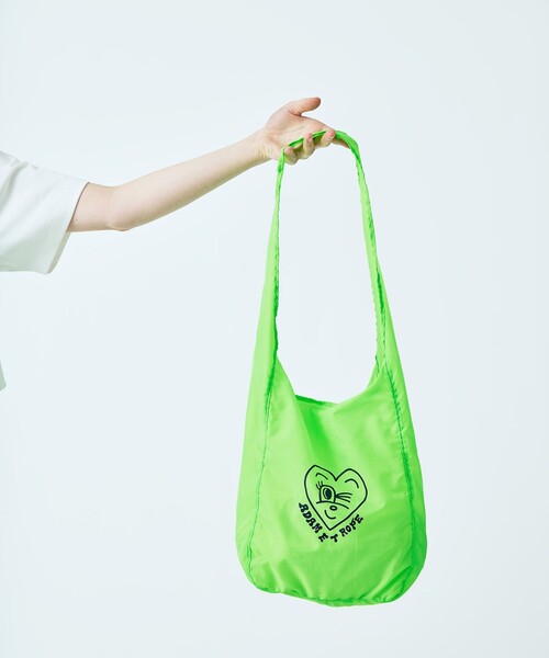 ADAM ET ROPE'（アダムエロペ）の「【Chocomoo×ADAM ET ROPE'】BAG（エコバッグ/サブバッグ・レディース・ライトグリーン/ブラック・FREE）」の5枚目の写真