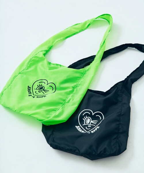 ADAM ET ROPE'（アダムエロペ）の「【Chocomoo×ADAM ET ROPE'】BAG（エコバッグ/サブバッグ・レディース・ライトグリーン/ブラック・FREE）」の8枚目の写真