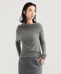 【1/1値下げ】AK+1 / 片畦 アシメトリーネック プルオーバー
