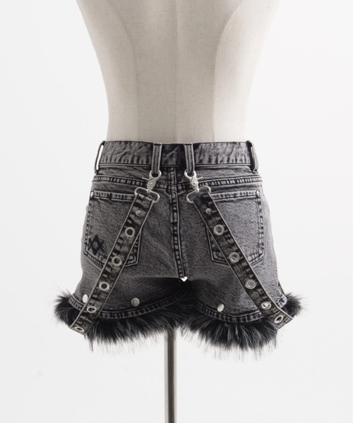 REFLEM/レフレム』ファー付きデニムショーツ（デニムパンツ）｜REFLEM