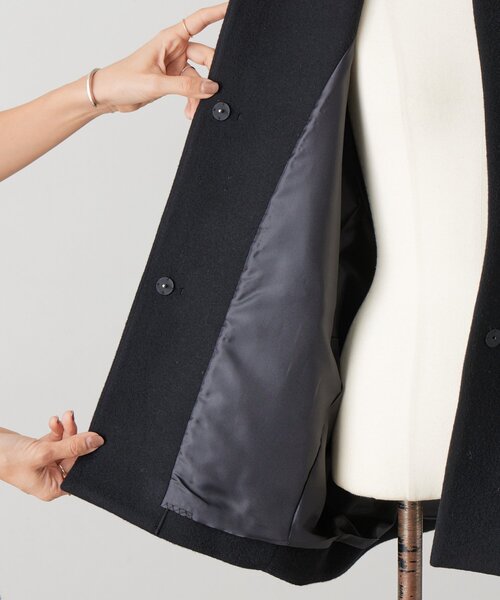 ビアズリー⭐︎ノーカラーショートコート⭐︎ネイビー BEARDSLEY（ビアズリー）の「《BEARDSLEY》ウールショートコート（ノー