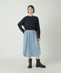 ZUCCa/ズッカ　カットソー　チュニックワンピース ZUCCa - 2023 美品ZUCCaズッカ☆LIBERTY PRINTドッキング