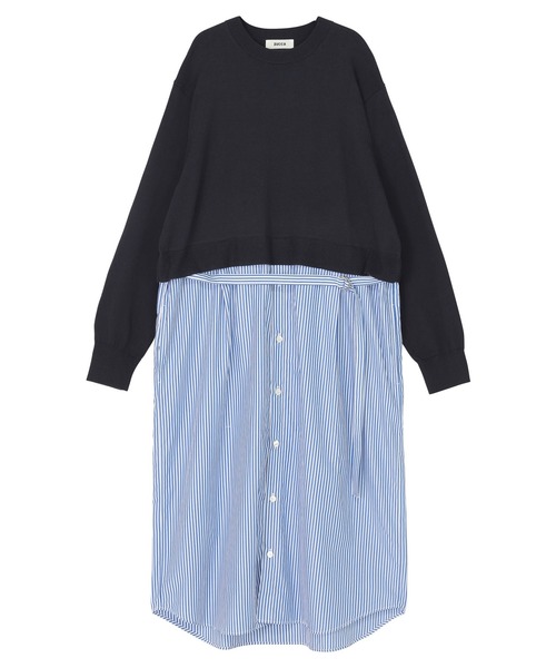 ZUCCa(ズッカ)の「シャツドッキングニット / ワンピース / S(ワンピース・レディース・ネイビー/グレー/ベージュ・M size)」の13枚目の写真