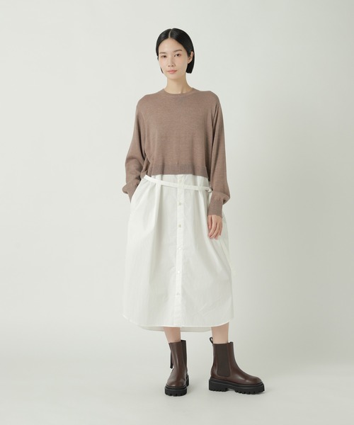 ZUCCa(ズッカ)の「シャツドッキングニット / ワンピース / S(ワンピース・レディース・ネイビー/グレー/ベージュ・M size)」の10枚目の写真