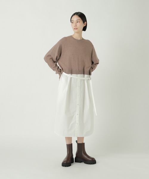 ZUCCa(ズッカ)の「シャツドッキングニット / ワンピース / S(ワンピース・レディース・ネイビー/グレー/ベージュ・M size)」の11枚目の写真