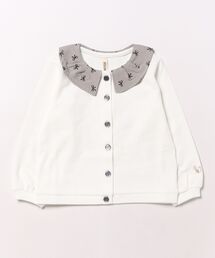 nino（ニノ）の「Teeブラウス　衿ミニリボンプリント（Tシャツ/カットソー・キッズ）」