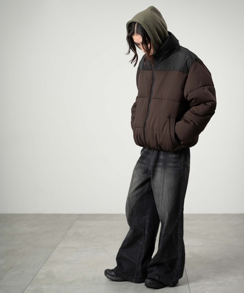 WEGO（ウィゴー）の「WEGO/【25年秋冬新作】2WAYパファーブルゾン（ダウンジャケット/コート・メンズ・グレー/ホワイト/ブラウン/その他1/ネイビー/ブラック・LARGE/MEDIUM/SMALL）」の15枚目の写真