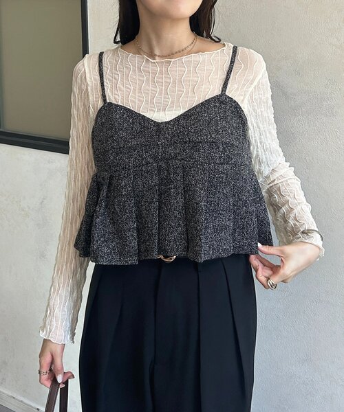 Thevon（ゼボン）の「ツイードプリーツビスチェ（シャツ/ブラウス・レディース・ブラウン/ブラック・FREE）」の14枚目の写真