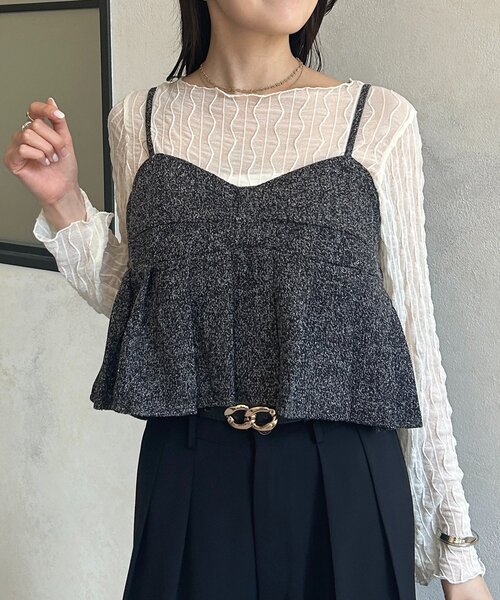 Thevon（ゼボン）の「ツイードプリーツビスチェ（シャツ/ブラウス・レディース・ブラウン/ブラック・FREE）」の15枚目の写真