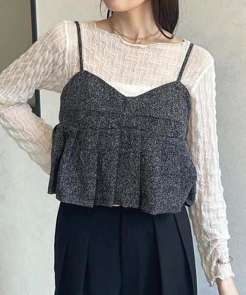 Thevon（ゼボン）の「ツイードプリーツビスチェ（シャツ/ブラウス・レディース・ブラウン/ブラック・FREE）」の6枚目の写真