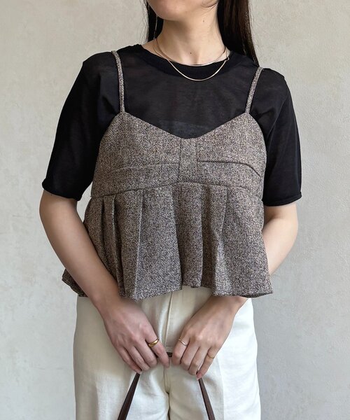 Thevon（ゼボン）の「ツイードプリーツビスチェ（シャツ/ブラウス・レディース・ブラウン/ブラック・FREE）」の11枚目の写真