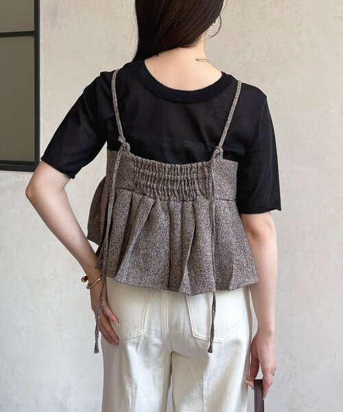Thevon（ゼボン）の「ツイードプリーツビスチェ（シャツ/ブラウス・レディース・ブラウン/ブラック・FREE）」の21枚目の写真