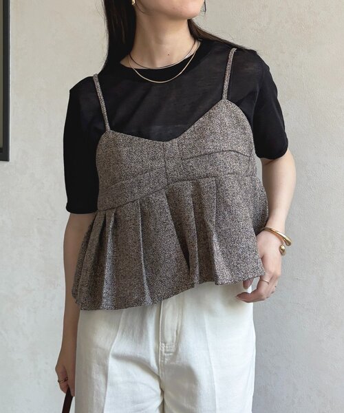 Thevon（ゼボン）の「ツイードプリーツビスチェ（シャツ/ブラウス・レディース・ブラウン/ブラック・FREE）」の19枚目の写真