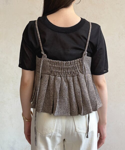 Thevon（ゼボン）の「ツイードプリーツビスチェ（シャツ/ブラウス・レディース・ブラウン/ブラック・FREE）」の9枚目の写真